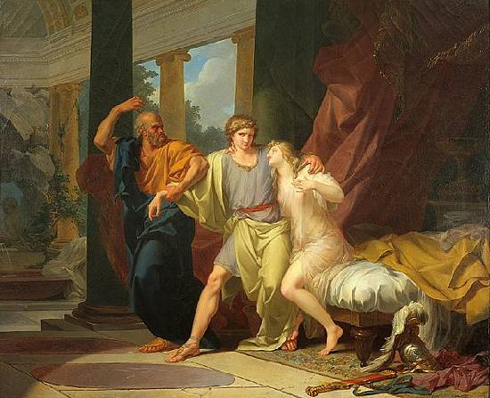 Baron Jean-Baptiste Regnault Socrates Tears Alcibiades from the Embrace of Sensual Pleasure Germany oil painting art